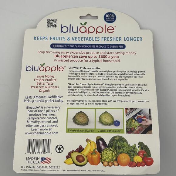 Bluapple Produce Freshness Saver Balls set of 2 keeps produce fresher for longer - Picture 8 of 10
